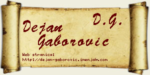 Dejan Gaborović vizit kartica